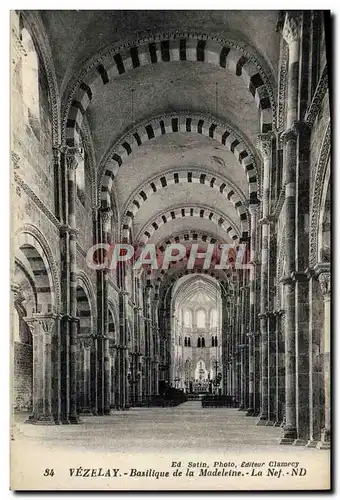 Cartes postales Vezelay Basilique De La Madeleine La nef