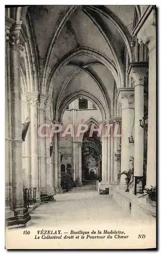 Cartes postales Vezelay Basilique De La Madeleine Le collateral droit et le pourtour du choeur