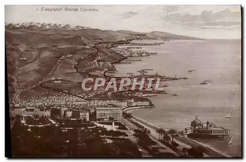 Cartes postales Excursion Grande Corniche