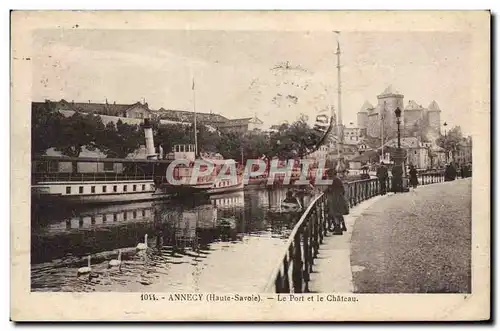 Ansichtskarte AK Annecy Le Port Et Le Chateau Bateau