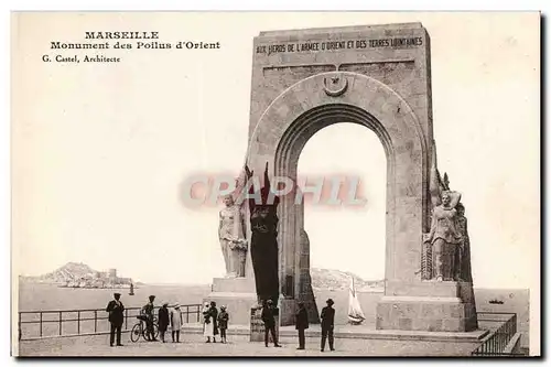 Cartes postales Marseille Monument Des Poilus D&#39Orient Militaria