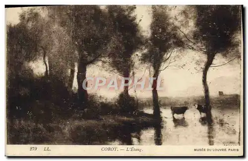 Ansichtskarte AK Corot L&#39Etang Paris Musee du Louvre