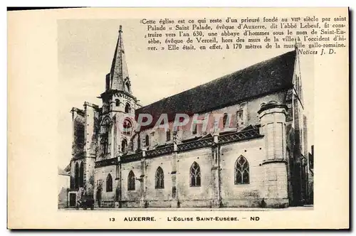 Ansichtskarte AK Auxerre L&#39Eglise Saint Eusebe