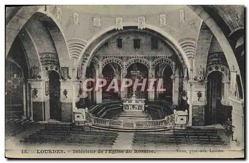 Cartes postales Lourdes Interieur De I&#39Eglise Du Rosaire
