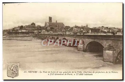 Cartes postales Nevers Le Pont De Loire Et Vue Generale De La Ville