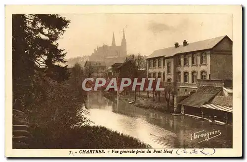 Ansichtskarte AK Chartres Vue Generale Prise Du Pont Neuf