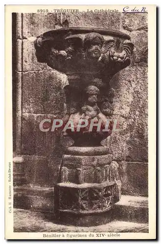 Cartes postales Treguier La Cathedrale Benitier a figurines