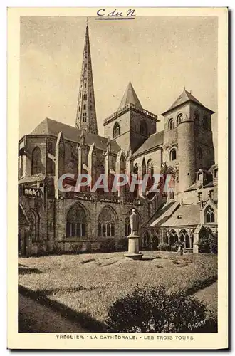 Ansichtskarte AK Treguier La Cathedrale Les Trois Tours