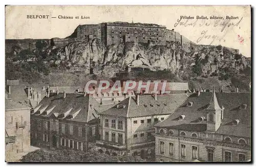 Cartes postales Belfort Chateau Et Lion