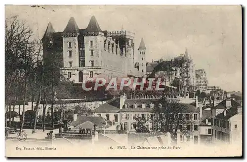 Cartes postales Pau Le Chateau Vue Prise Du Parc