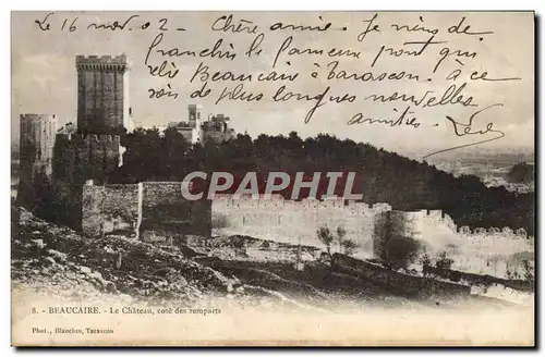 Cartes postales Beaucaire Le Chateau Cote Des Remparts