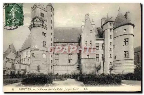 Cartes postales Bourges La Facade Sud Du Palais Jacoues Caur