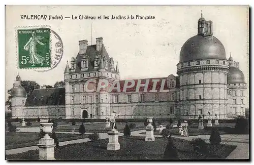 Cartes postales Valencay Le Chateau Et Les Jardins A La Francaise