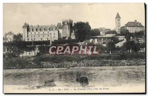 Cartes postales Pau Le Chateau Vue prise du Gave