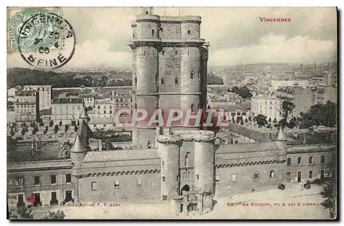 Cartes postales Vincennes Le donjon vu a vol d'oiseau