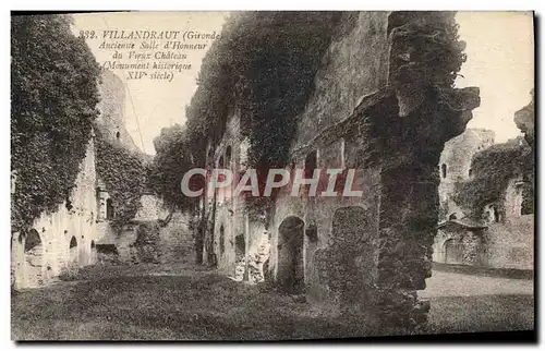 Cartes postales Villandraut Ancienne Salle D'Honneur du vieux chateau