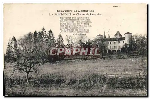 Cartes postales Saint Point Chateau De Lamartine