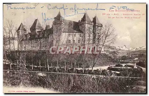 Cartes postales Pau Chateau Henri IV et le pic du Midi d&#39Ossau