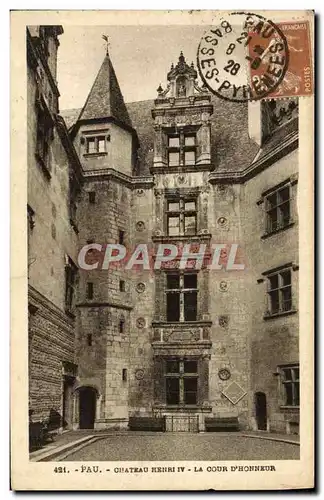 Cartes postales Pau Chateau Henri IV La Cour D'Honneur