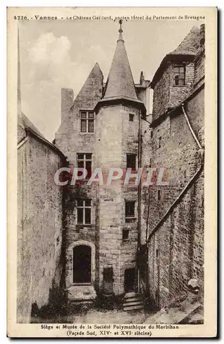 Cartes postales Vannes Le Chateau Galilard Ancien Hotel Du Parlement De Bretagne Siege et musee de la societe Po