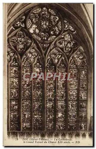 Cartes postales Dol La Cathedrale Le Grand Vitrail Du Choeur