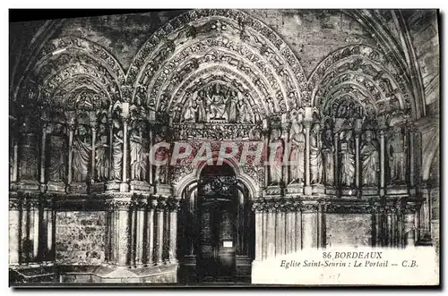 Cartes postales Bordeaux Eglise Saint Seurin le portail