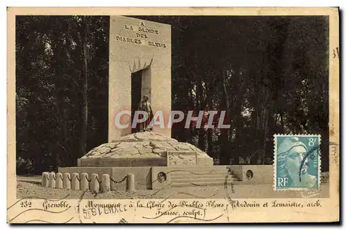 Cartes postales Grenoble Monument A la gloire des diables Bleus Militaria