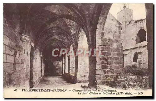 Cartes postales Villeneuve Les Avignon Chartreuse Du Vol De Benediction Le petit cloitre et le clocher