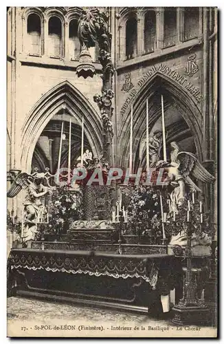 Cartes postales Saint Pol De Leon Interieur De La Basilique Le choeur