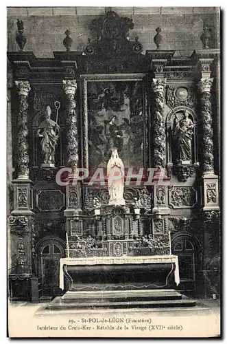 Cartes postales Saint Pol De Leon Interieur du Creis Ker Retable de la vierge
