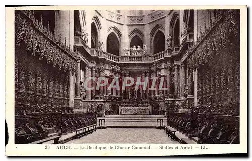 Cartes postales Auch La Basilique le Choeur Canonial stalles et Autel
