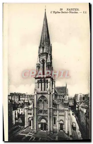 Cartes postales Nantes L'Eglise Saint Nicolas