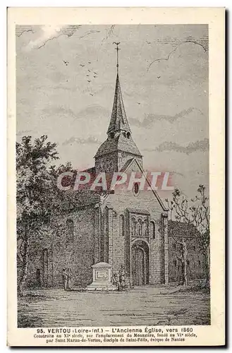 Cartes postales Vertou L&#39Ancienne Eglise Vers 1860