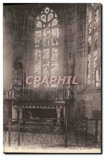 Cartes postales Le Faouet Chapelle Sainte Barbe L&#39autel et les vitraux
