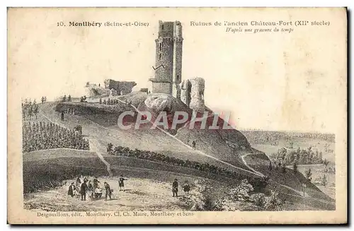 Ansichtskarte AK Montlhery Ruines de l&#39ancien Chateau Fort
