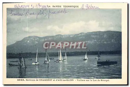 Cartes postales Aix les Bains Environs de Chambery Voiliers sur le lac du Bourget Bateaux