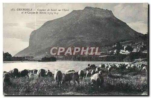 Cartes postales Grenoble Coucher de Soleil Sur l&#39Isere et le casque de Neron