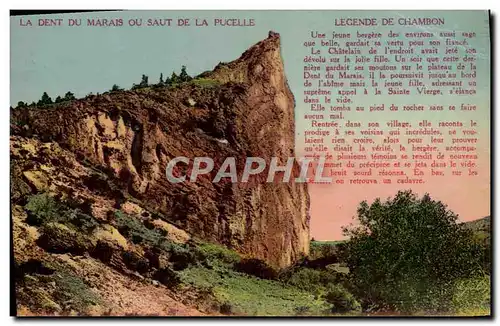 Cartes postales La dent du Marais ou saut de la pucelle Legende de Chambon