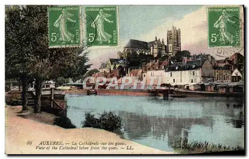 Cartes postales Auxerre La Cathedrale Vue des Quais