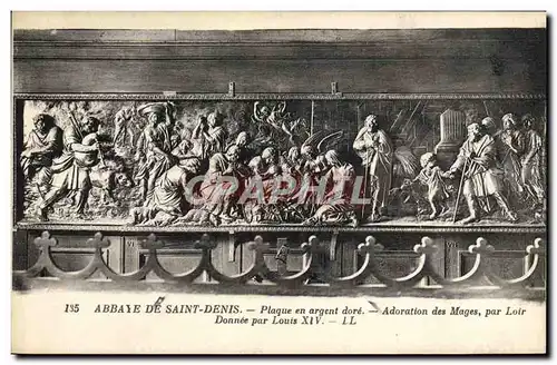 Cartes postales Abbaye De Saint Denis Plaque en Argent Dore Adoration des Mages par Loir Donnee par Louis XIV