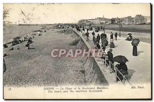 Cartes postales Dieppe La Plage et la Boulevard Maritime