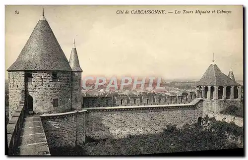 Cartes postales Carcassonne Les Tours Mipadre et Cabuzac