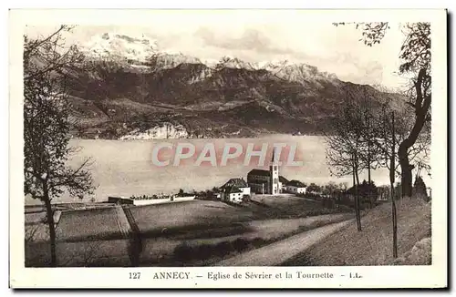 Ansichtskarte AK Annecy Eglise de Sevrier et la Tournette