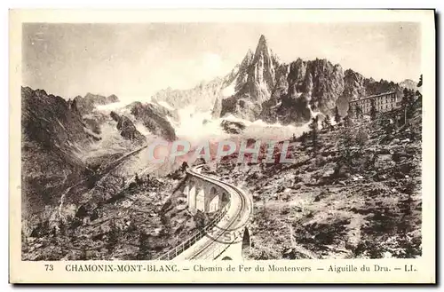 Cartes postales Chamonix Mont Blanc Chemin de Fer du Montenvers Aiguille du Dru