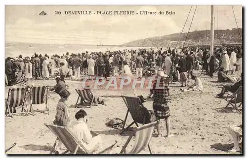 Ansichtskarte AK Deauville Plage Fleurie L&#39Heure du Bain