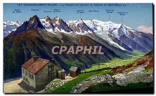 Cartes postales Chamonix Mont Blanc La Flegere et vue sur la chaine du Mont Blanc