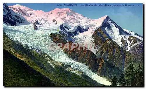 Cartes postales Chamonix Mont Blanc La Chaine du Mont Blanc Depuis le Brevent