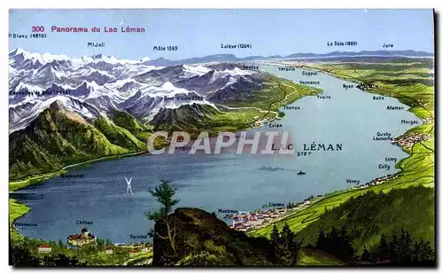 Cartes postales Panorama du lac Leman