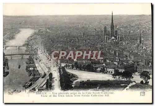 Cartes postales Rouen Vue Generale Prise de la Cote Sainte Catherine