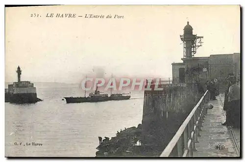 Cartes postales Le Havre L&#39Entree du Port Bateau